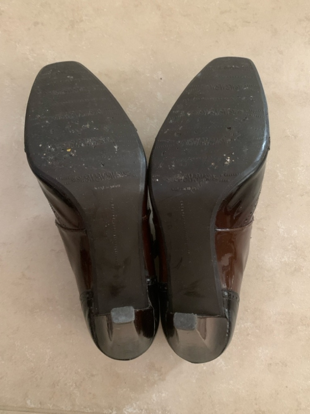 Stuart Weitzman Patent Leather Mary Jane Heels Brown Wingtip Pumps 8.5 (est) - Picture 11 of 15